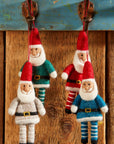 Hanging Felt Santa With Stripey Legs