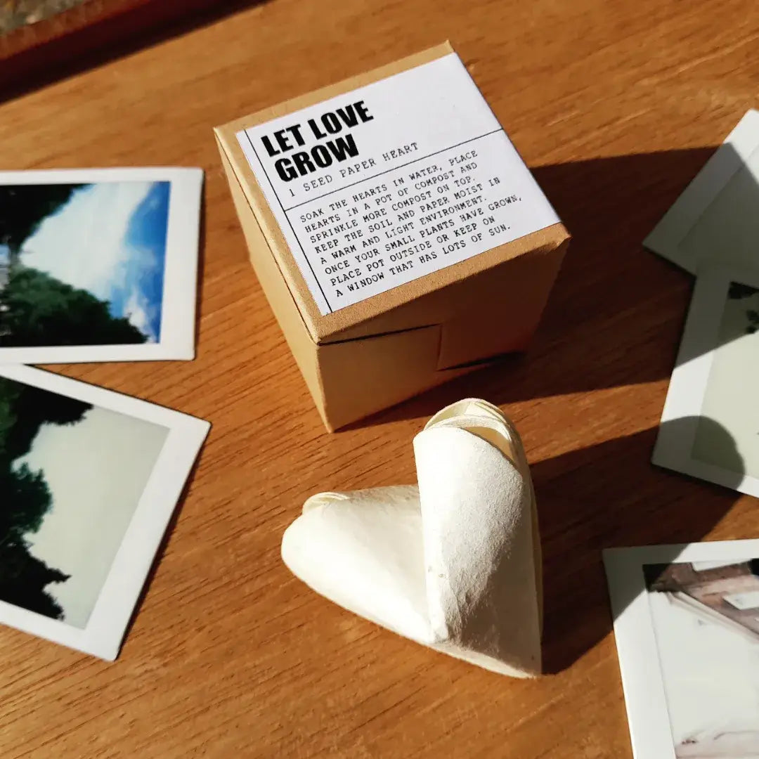 Wildflower seed paper 'Let love grow' single heart box