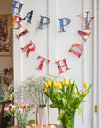 Happy Birthday - Recycled Red Mix Sewn Garland