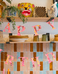 Happy Birthday - Recycled Red Mix Sewn Garland