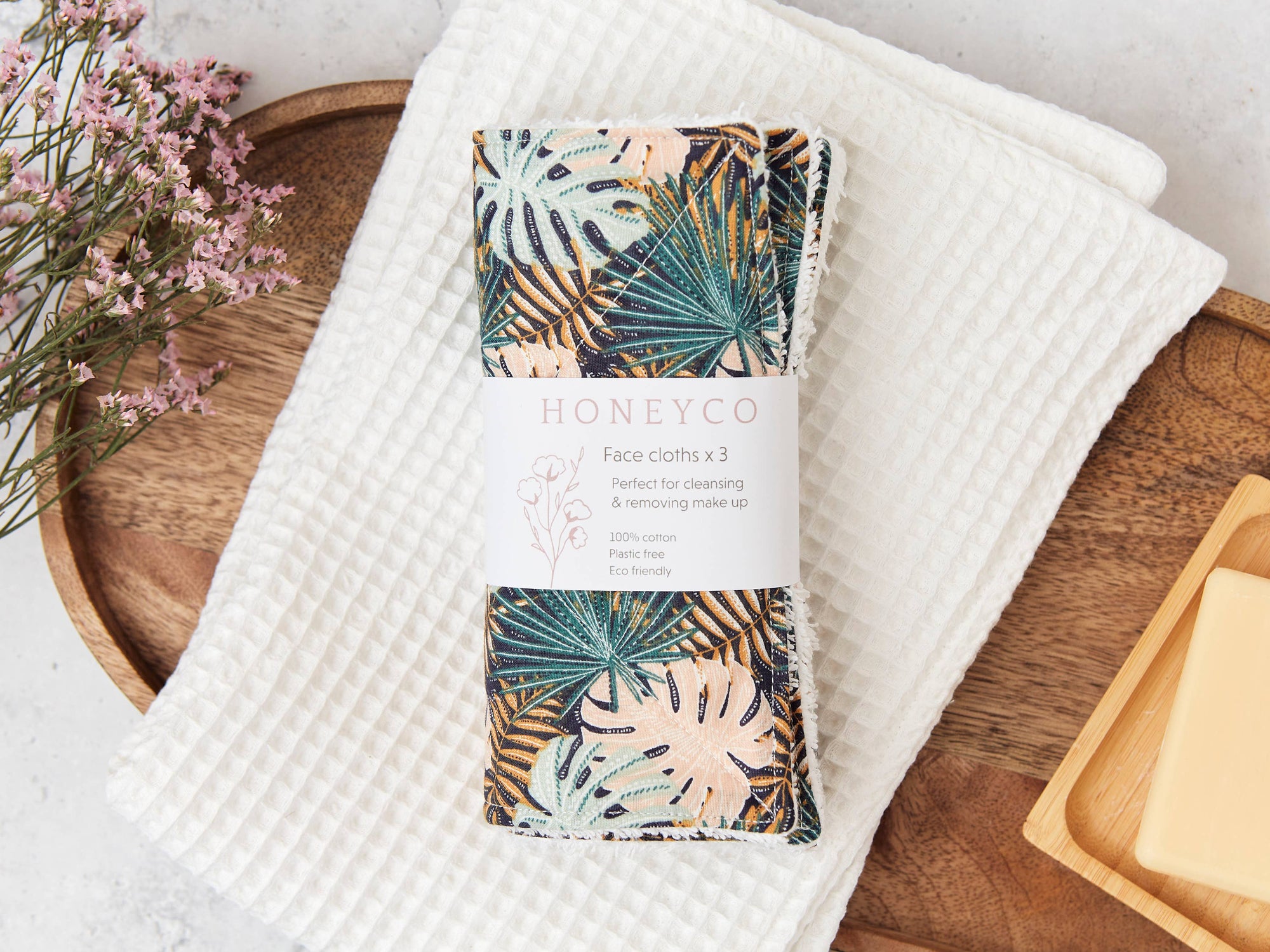 Reusable Dark Leaf Face Cloths