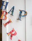 Happy Birthday - Recycled Red Mix Sewn Garland