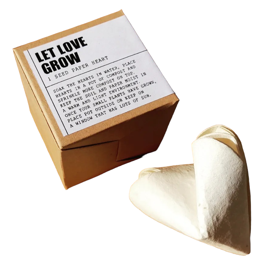 Wildflower seed paper 'Let love grow' single heart box