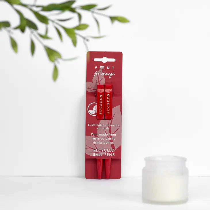 Recycled Drinks Bottle Pens - Cherry