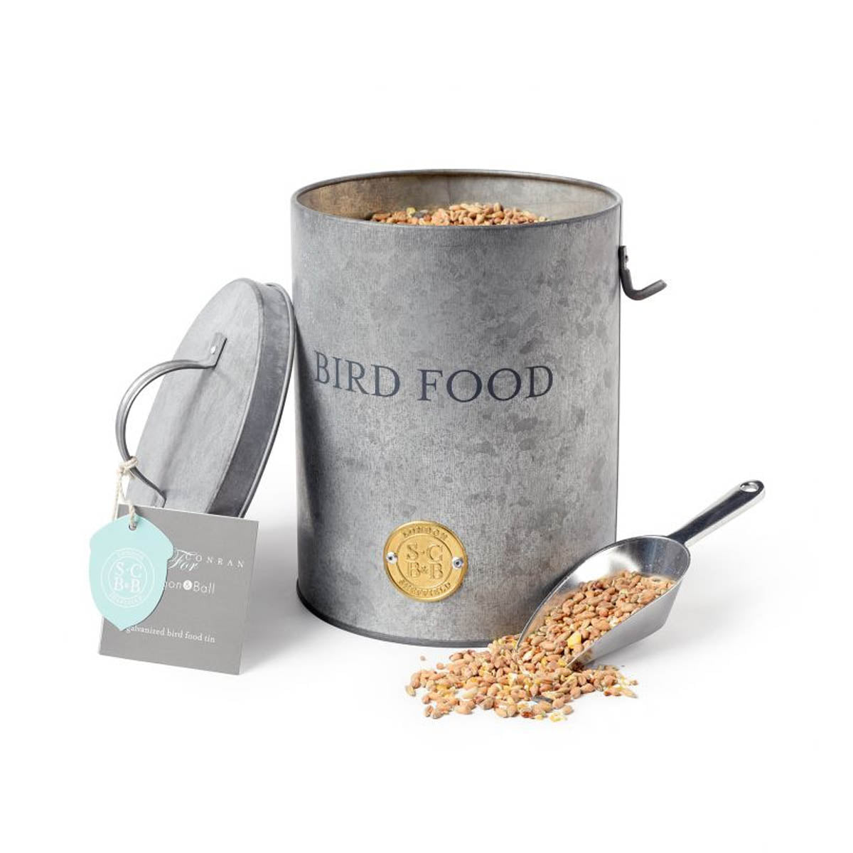 Galvanized Bird Food Tin