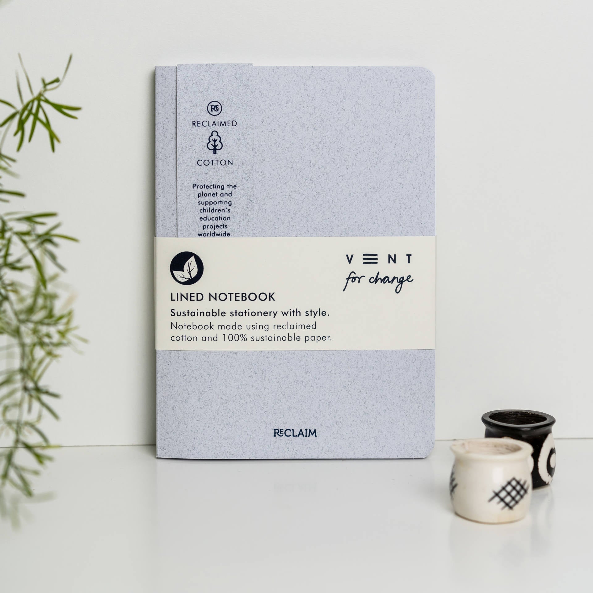 RECLAIM A5 Notebook – White Cotton