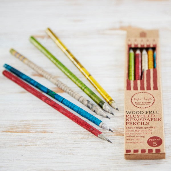 Recycled Newspaper Pencils