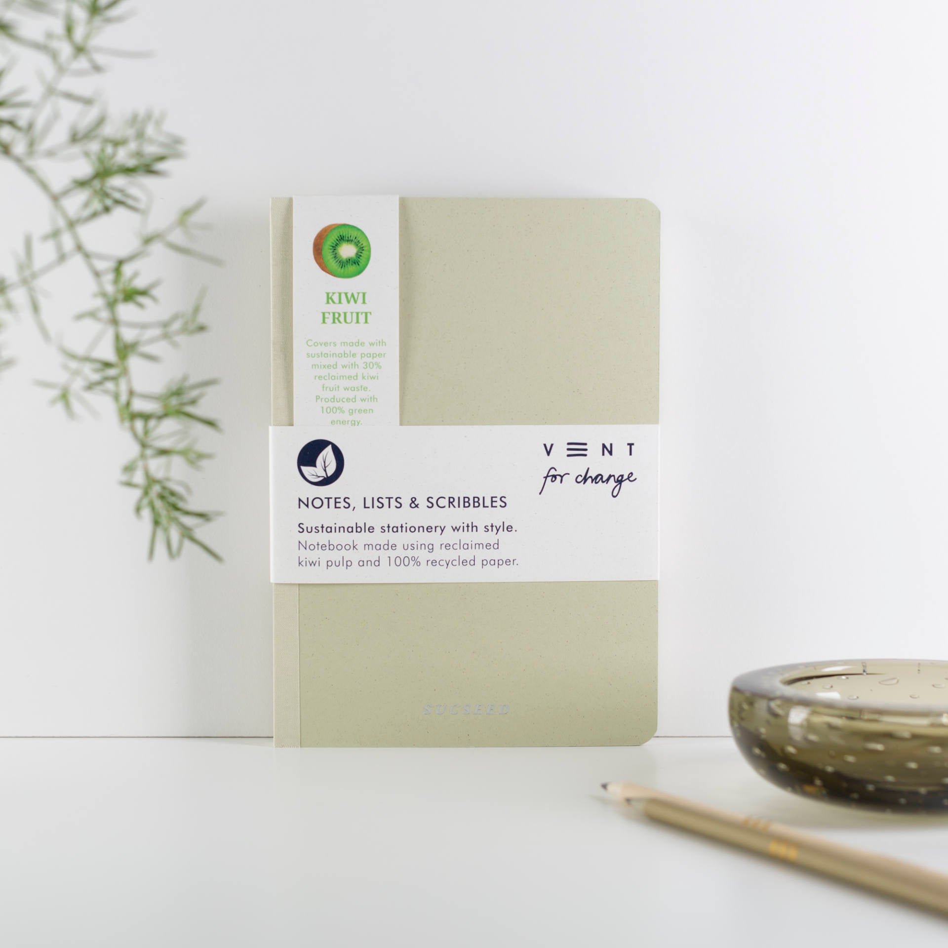 Recycled SUCSEED A5 Notebook – Kiwi Fruit