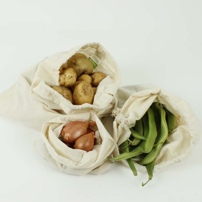 Produce Bags – Recycled Cotton Variety Pack (3pc) – Protect the Planet - Main Image