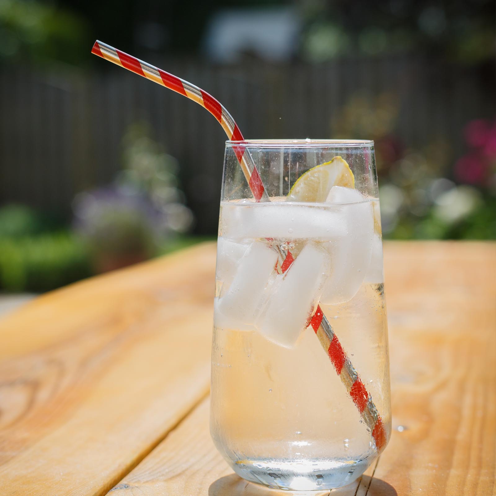 Red Striped Metal Straws