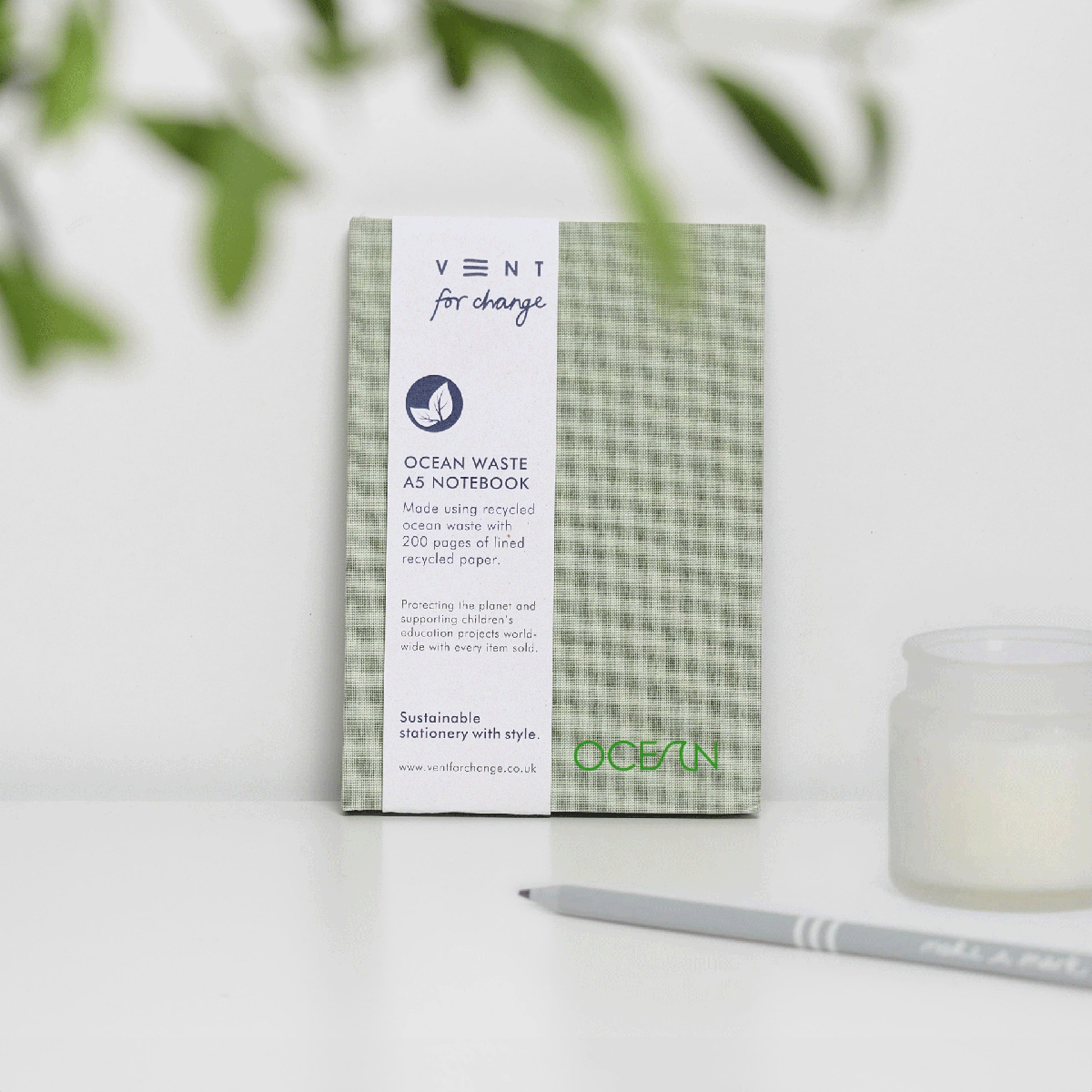 Notebook A5 Recycled Ocean Waste – Green Algae