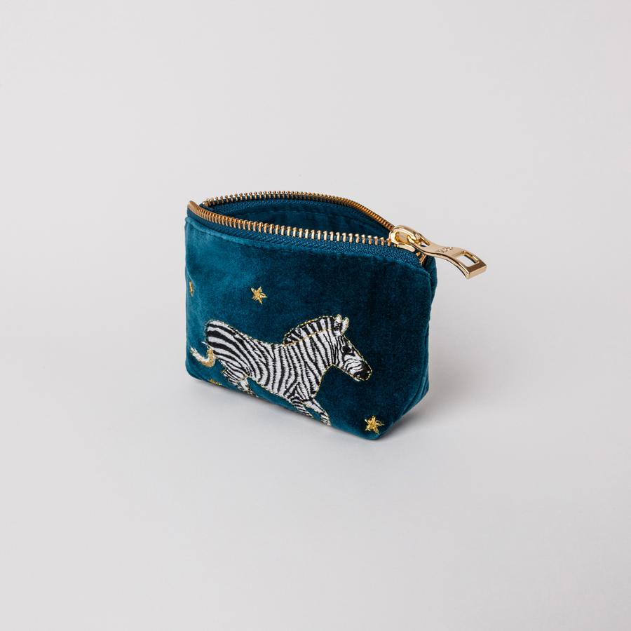 Zebra Teal Coin Purse