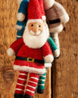 Hanging Felt Santa With Stripey Legs