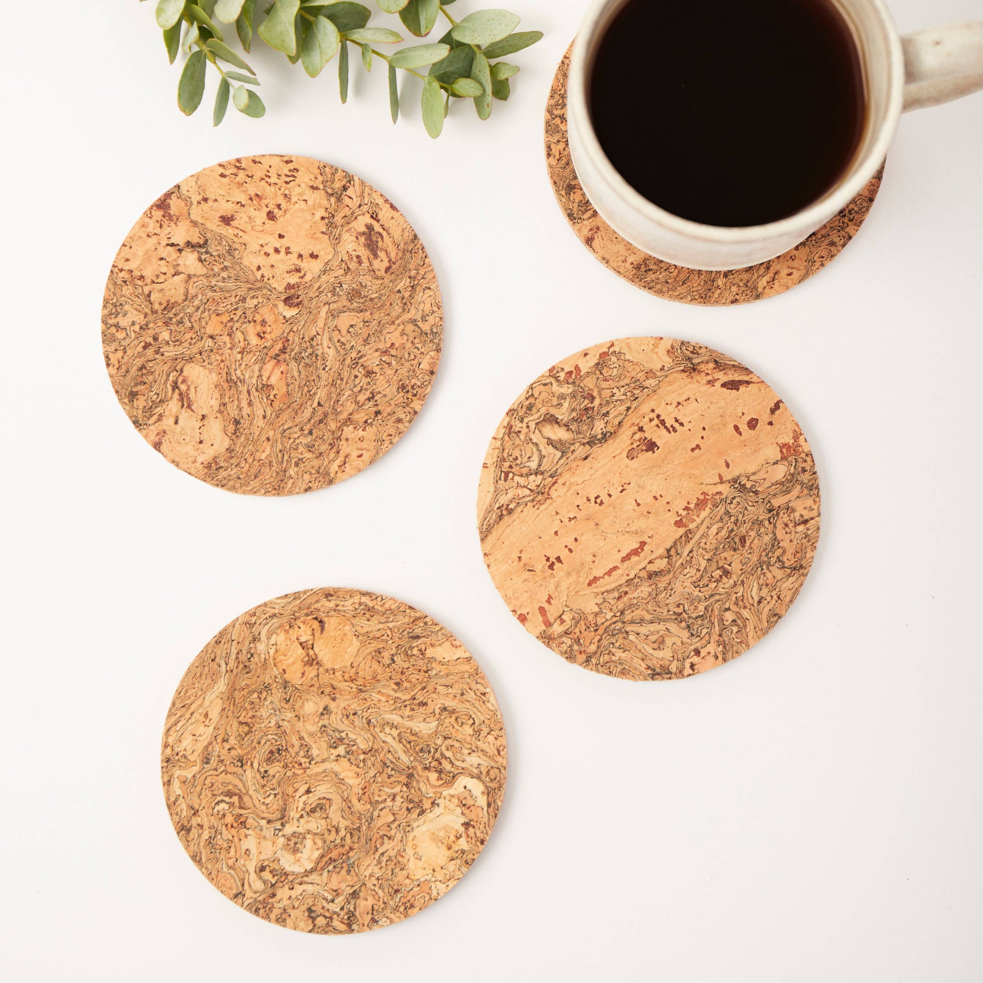 Natural Cork Coasters - Round