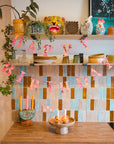 Happy Birthday - Recycled Red Mix Sewn Garland