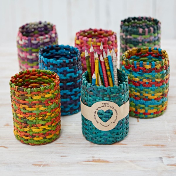 Recycled Newspaper Pencil Pot