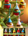 Set of 5 Hanging Felt Robin Decorations