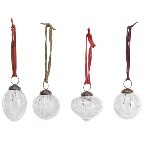 Snow Drop Christmas Baubles by Nkuku | Eco Gifts
