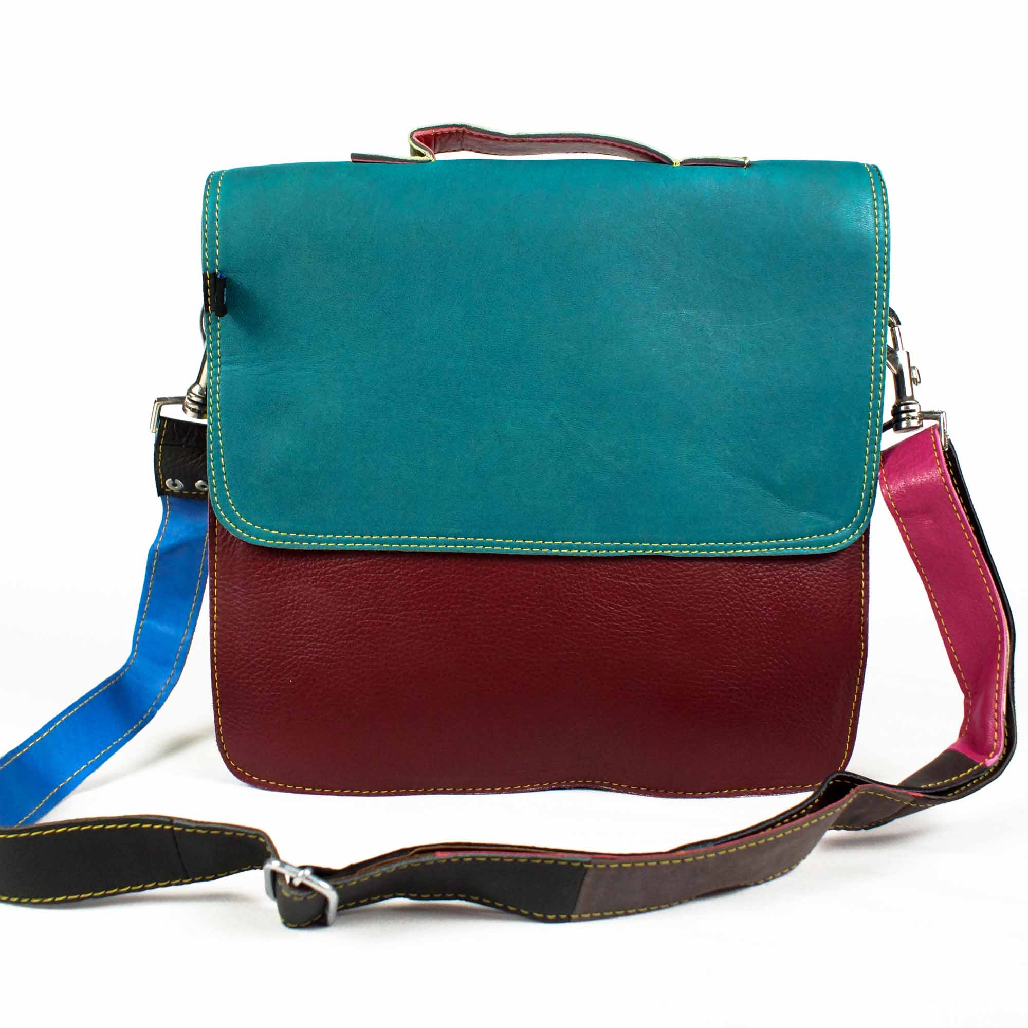 Recycled Leather Messenger Bag by What Daisy Did | Eco Gifts