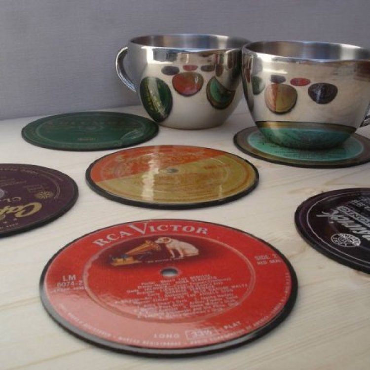 Recycled Vinyl Coasters by Vinyl Village | Eco Gifts